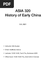 ASIA 320 History of Early China