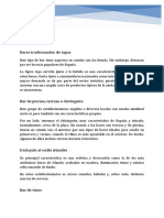 Alimentos y Bebidas, Tipos de Bares