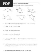 Law of Cosines Worksheet 6