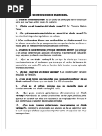 PDF Cuestionario Sobre Los Diodos Especiales