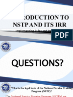 Introduction To NSTP and Its Irr: Implementing Rules and Regulations