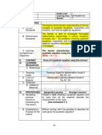 I. Objectives: School Grade Level Teacher Learning Area MATHEMATICS Time and Date Quarter