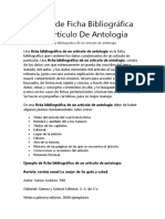 Ejemplo de Ficha Bibliográfica de Un Artículo de Antología