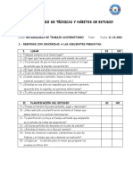 Cuestionario Hábitos de Estudio para Aplicar A Estudiantes Del II Ciclo 2021 2