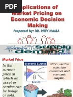 Week 3 Implications of Market Pricing On Economic Decision-Making (Oct. 4 - 8)