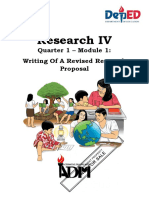 Research IV: Quarter 1 - Module 1: Writing of A Revised Research Proposal