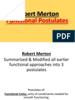 Robert Merton: Functional Postulates