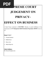 Supreme Court Judgement On Privacy-Effect On Business