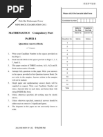 MATHEMATICS Compulsory Part Paper 1: Question-Answer Book