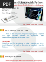 Computer Science With Python: Data Handling in Python