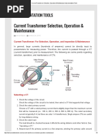 Current Transformer Selection, Operation & Maintenance Instrumentation Tools