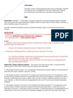 Physical Injuries - Elements and Penalties