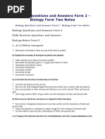 Biology Questions and Answers Form 2