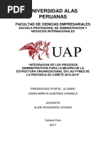 Albitres Candela Kiara - Integracion de Los Procesos Administratios para La Mejora de La Estructura Organiacional