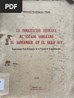 La Inmigración Alemana en El Estado Soberano de Santander en El Siglo XIX (Parte 1 de 2)