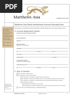 Matthews Asia Funds Institutional Account Opening Form