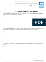 Atividade de Matematica Problemas de Adicao e Multiplicacao 4 Ano e 5 Ano