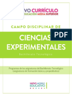 Nuevo Currículo Ciencias Experimentales Bachillerato Tecnológico