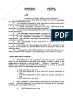 Negotiable Instrument Law Midterm Atty. Ray Anthony Fajarito P.S.B.A-QC