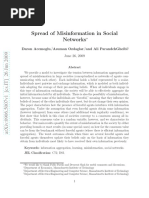 Spread of Misinformation in Social Networks: Daron Acemoglu, Asuman Ozdaglar, and Ali Parandehgheibi June 26, 2009