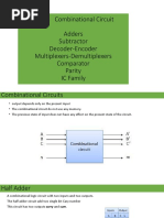 Unit-3 Combinational Circuit Adders Subtractor Decoder-Encoder Multiplexers-Demultiplexers Comparator Parity IC Family