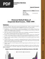 Moodys White Paper Corporate Bond Defaults 1920-1999