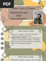 Sister Letty G. Kuan Retirement and Role Discontinuities