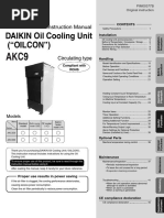 DAIKIN Oil Cooling Unit ("OILCON") : Instruction Manual