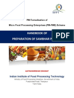 Handbook of Preparation of Sambhar Powder: PM Formalisation of Micro Food Processing Enterprises (PM-FME) Scheme