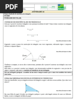 Listão Sobre Condição de Existência Do Triângulo