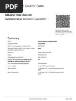 Passenger Locator Form: Non-Red List