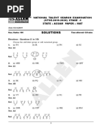 Solutions: National Talent Search Examination (NTSE-2019-2020) STAGE - 1 State: Assam Paper: MAT