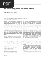 Role For Cytokinins in Somatic Embryogenesis of Pepper (Capsicum Annuum L.) ?