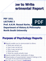 How To Write An Experimental Report