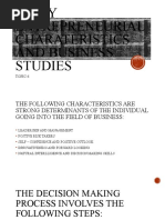 Pinoy Entrepreneurial Charateristics and Business Studies: Topic 6