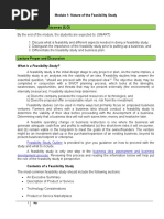 Module 1: Nature of The Feasibility Study