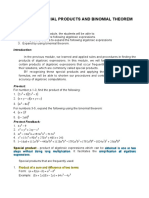 Module 2: Special Products and Binomial Theorem: Objectives