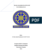 Aplikasi Analisis Kuantitatif Uji Normalitas: Ni Putu Sindi Mandasari/13/2007531186