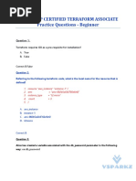 Hashicorp Certified Terraform Associate Practice Questions - Beginner