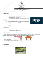 Lesson Plan in Mathematics 5: Area of A Circle