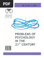 Problems of Psychology in The 21st Century, Vol. 9, No. 1, 2015