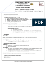 Chapter 6: Legislative Department: Lecture Notes For Las ##6