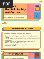 The Self Society and Culture - Lesson 3