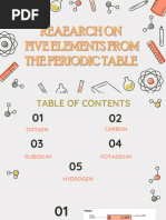 Chemistry Research Project On 5 Elements of The Periodic Table