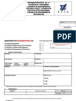 Re-Registration As A Candidate Engineer - Engineering Technologist - Certificated Engineer - Engineering - Technician