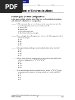 Electron Configurations Practice Test A