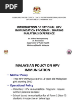 HPV Immunisation - Malaysia