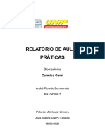 Relatório de Aulas Práticas Quimica Geral