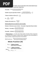 Normality and Molefraction - Numericals