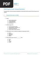 EDGE Experts Exam: Sample Questions: I. General Information On EDGE